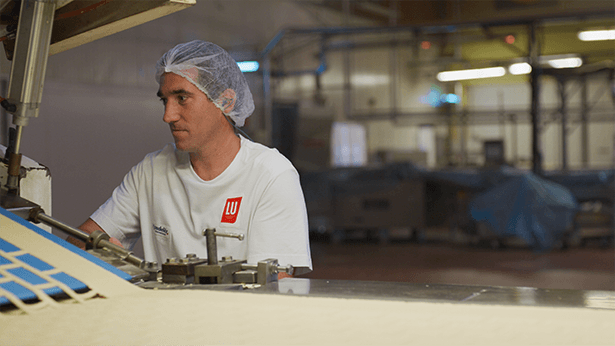 Mondelez plant employees in manufacturing site