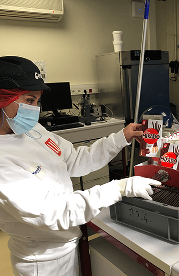 Mondelez employee working in plant
