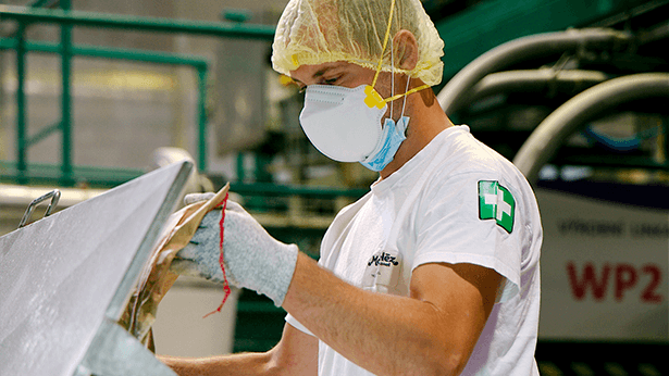 Reasearch, development and quality employee at work at Mondelez