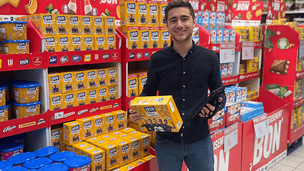 Mondelez employee holding Oreo product