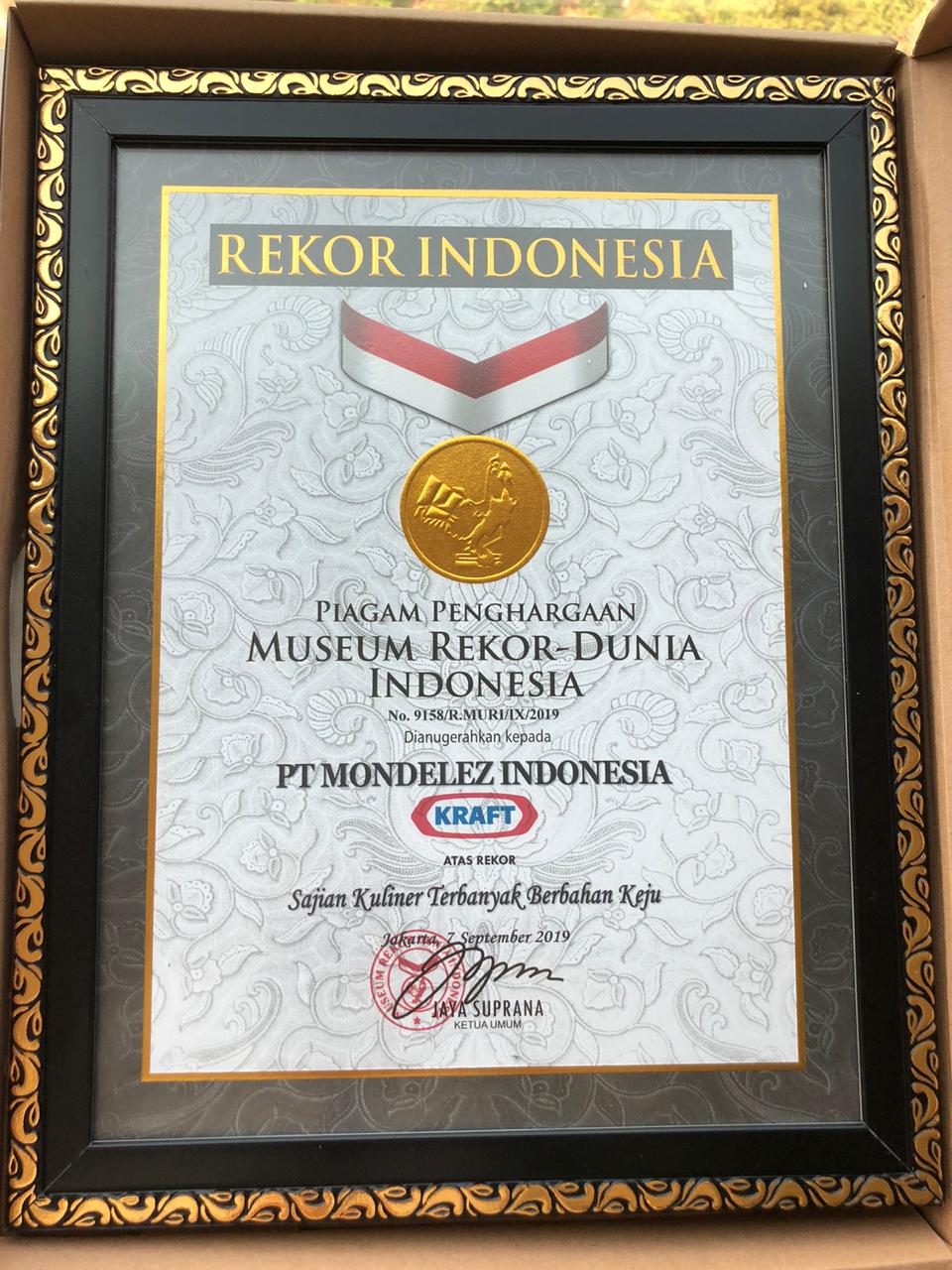 Rekor Indonesia PT MDLZ Indonesia Award