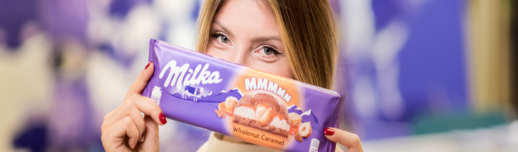 Lady Smiling with Milka
