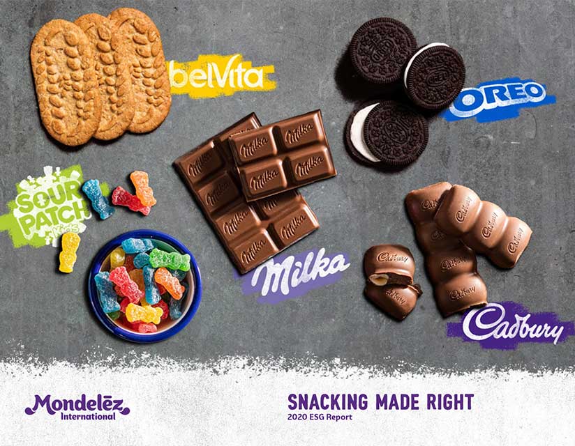 Assortment of Mondelez International products