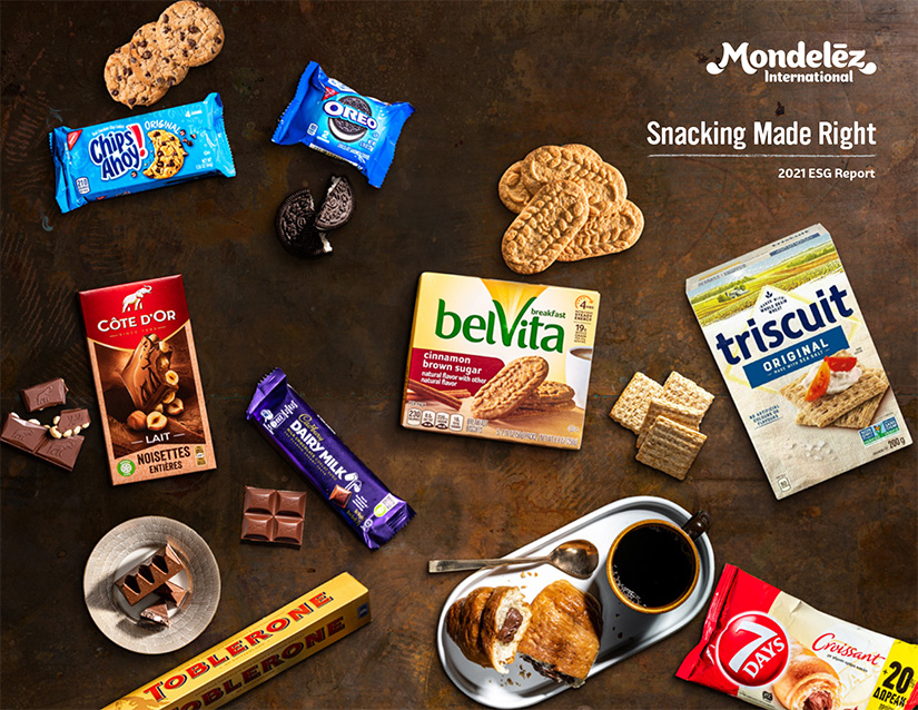 assortment of Mondelez products and packaging