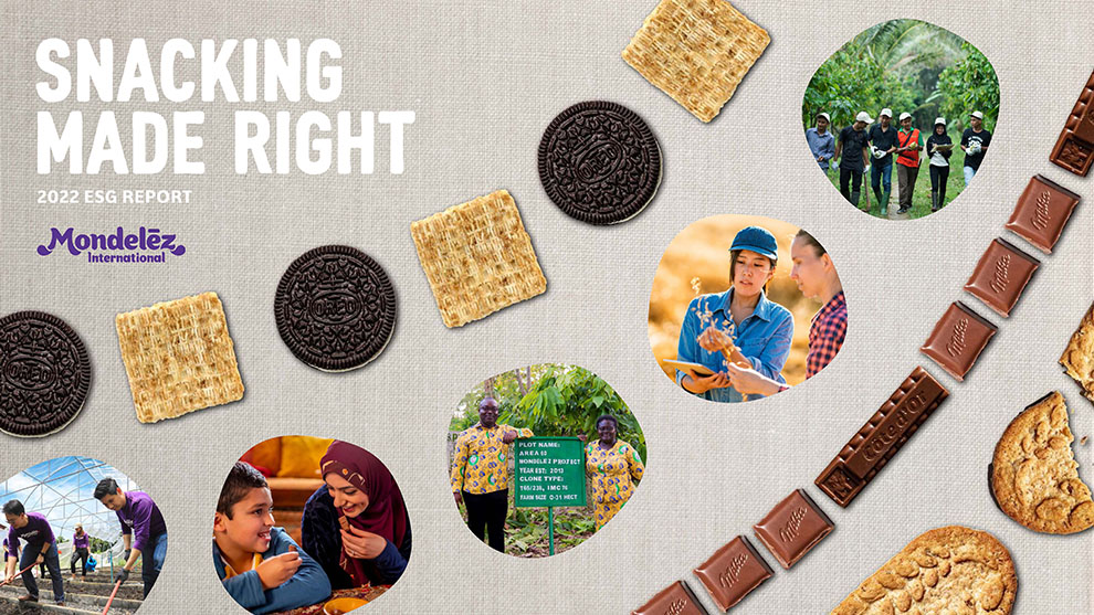 Mondelez 2022 Snacking Made Right Report Cover